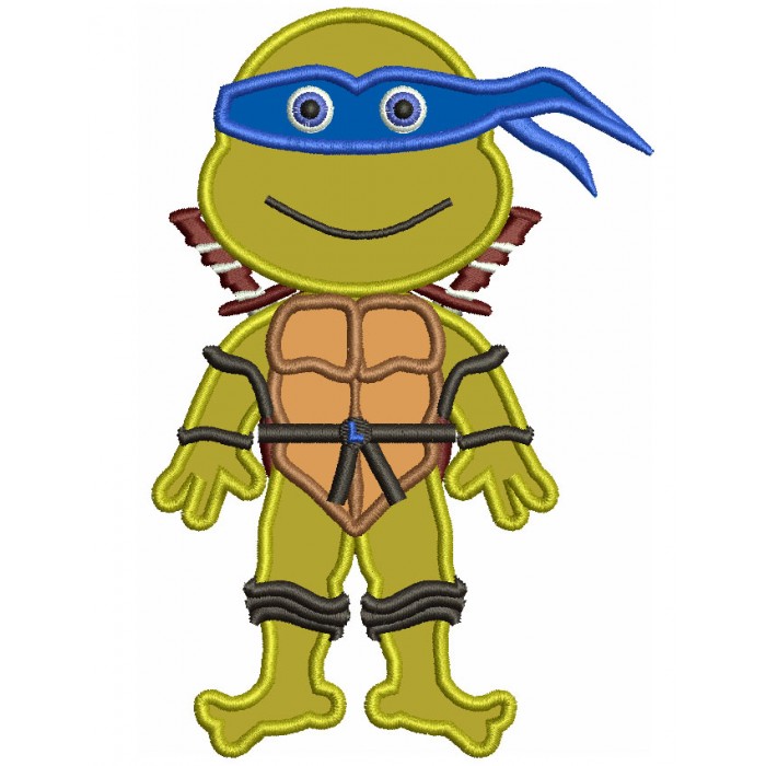 Leo Teenage Ninja Turtle Applique Machine Embroidery Design Digitized